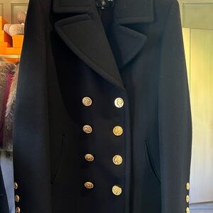 Chanel hard to find coin New Elegant Black Double-Breasted Coat